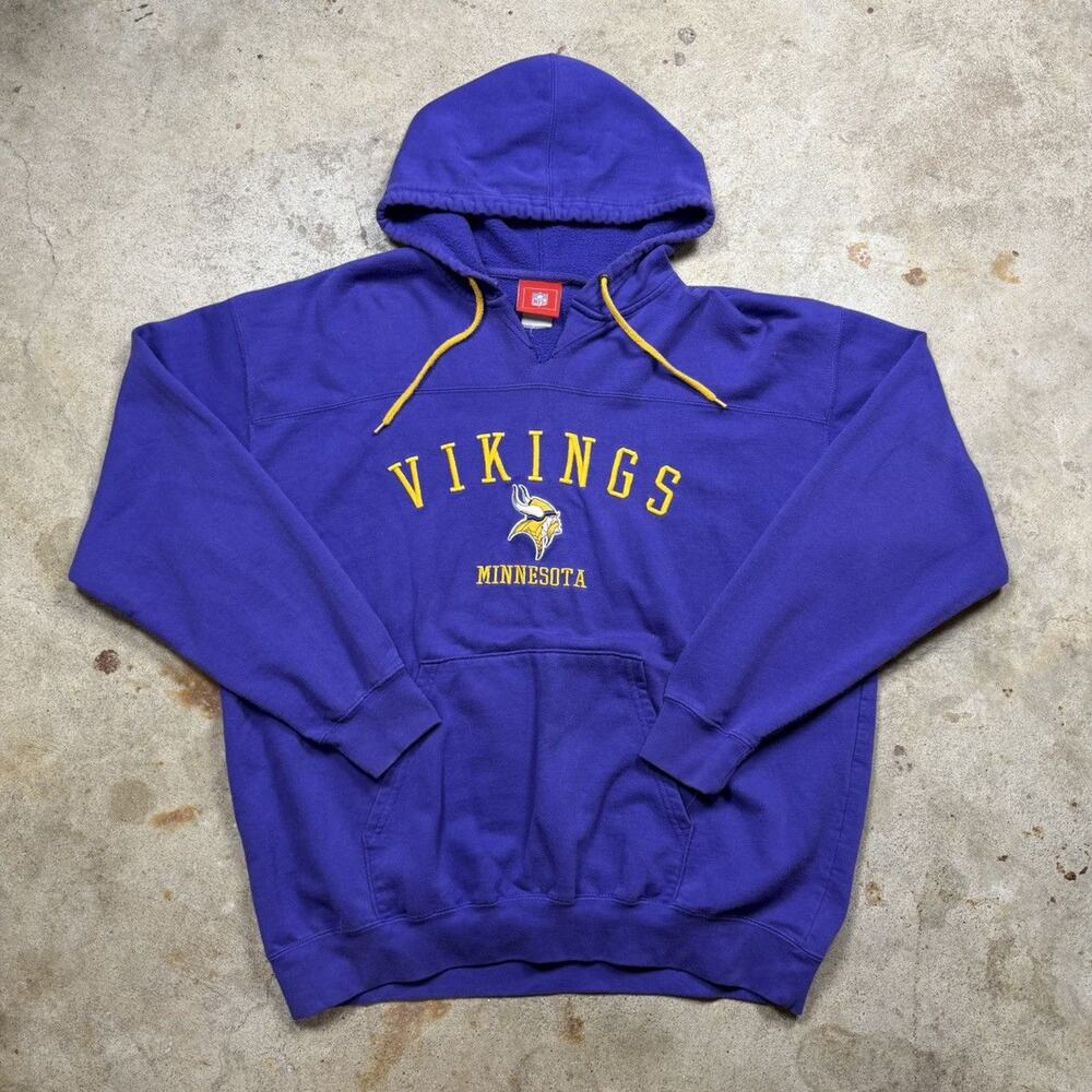 VTG 90s NFL Minnesota Vikings Purple Football Hoodie Size XL